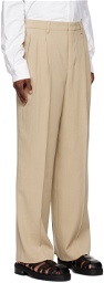 AMI Alexandre Mattiussi Taupe Straight Fit Trousers