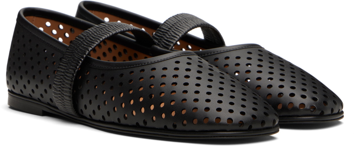 Stella McCartney Black Ryder Perforated Ballerina Flats