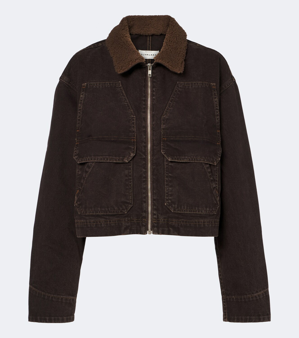 SLVRLAKE Atlas Worker shearling-trimmed denim jacket