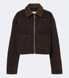 SLVRLAKE Atlas Worker shearling-trimmed denim jacket