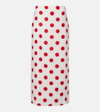 Cala de la Cruz Bruna polka-dot linen maxi skirt