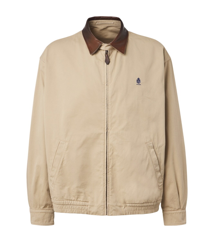Photo: Prada Leather-trimmed cotton blouson jacket