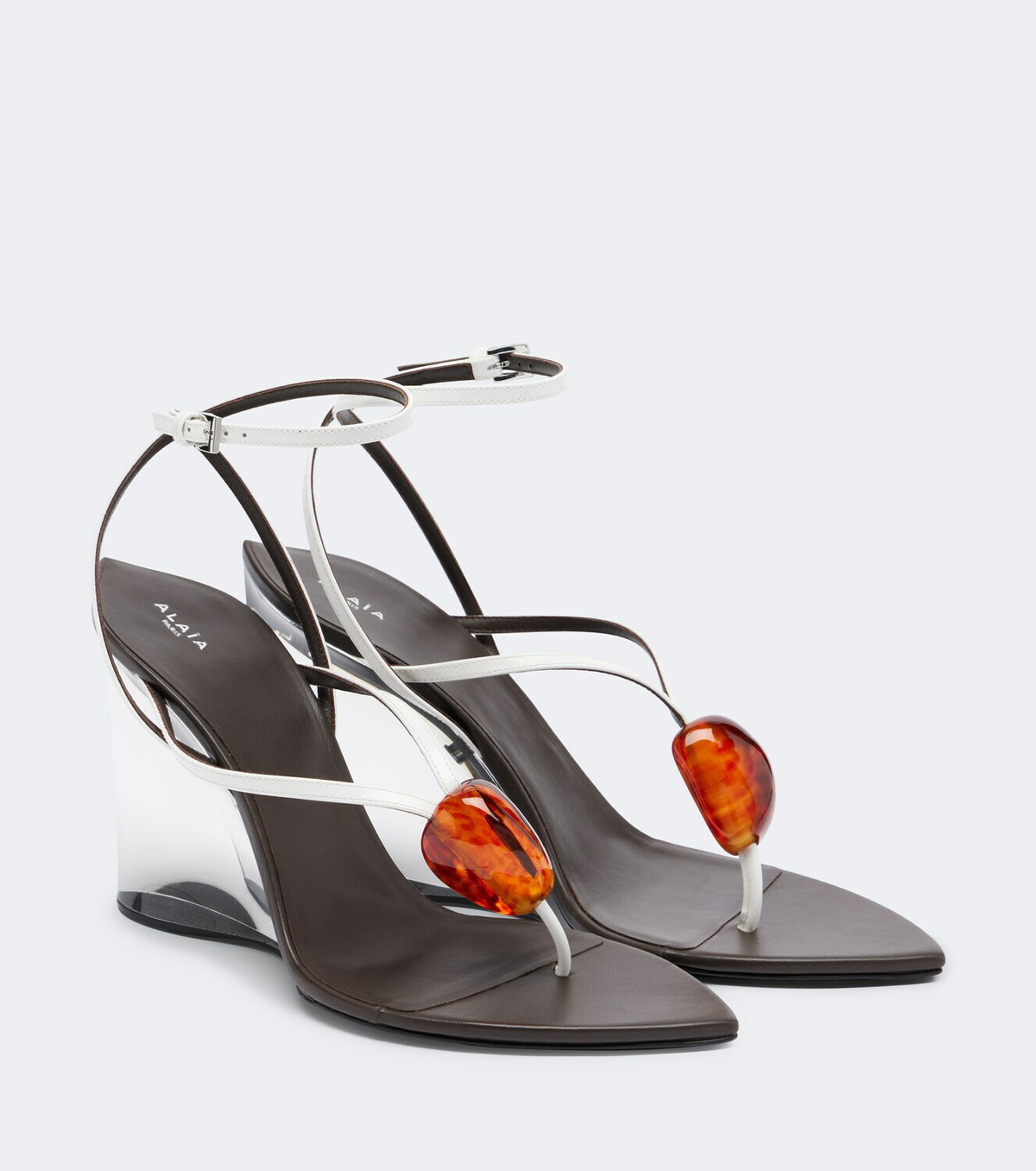 Alaïa Invisible Wedge leather thong sandals