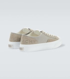 Givenchy City suede-trimmed canvas sneakers