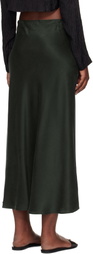 Silk Laundry Green Long Bias Cut Maxi Skirt