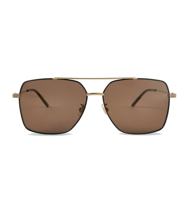 Photo: Gucci - Square-frame metal sunglasses