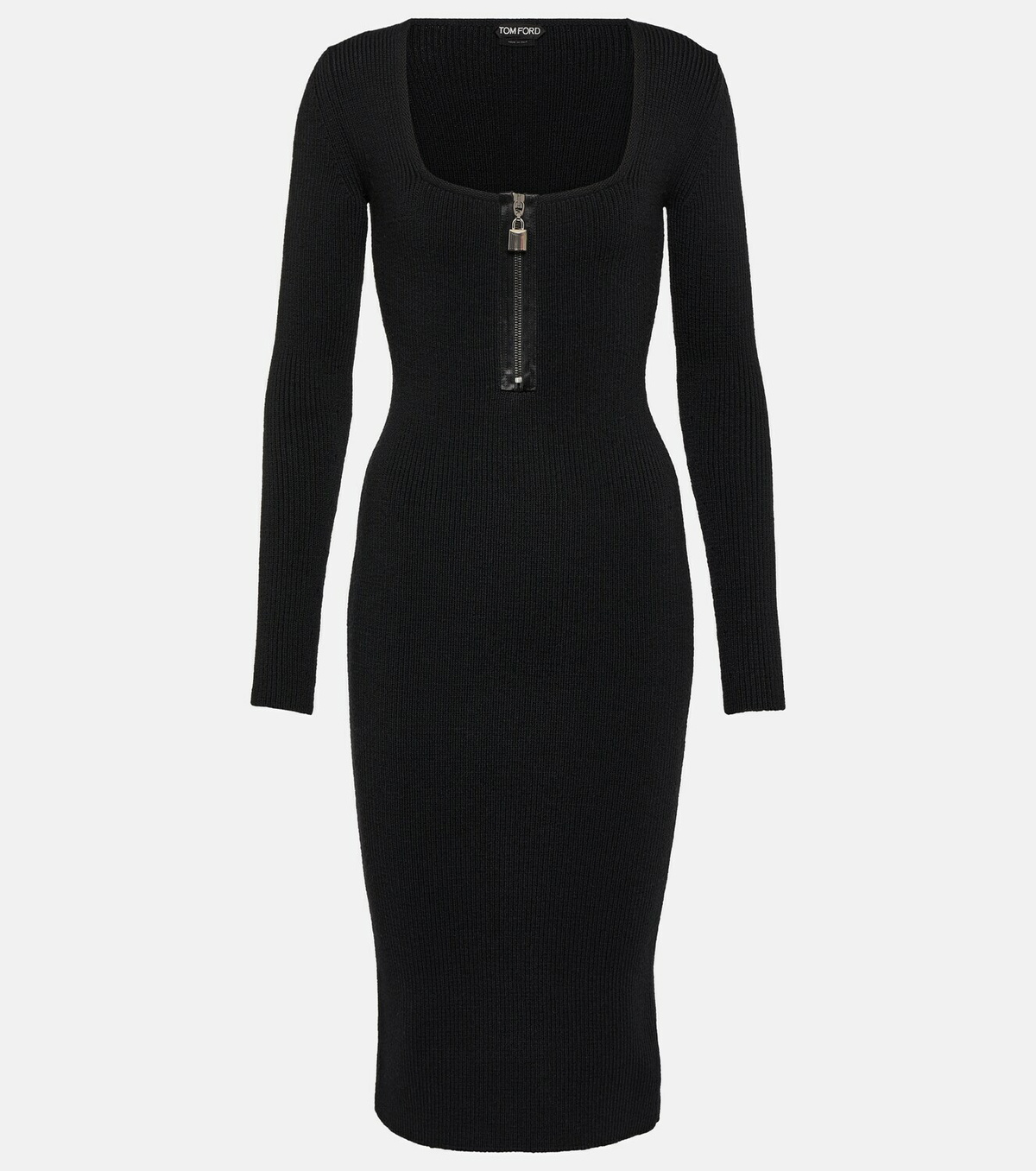 【送料&関税込】Tom Ford Knit Midi-dress Layered knit midi dress in brown - Tom Ford | Mytheresa