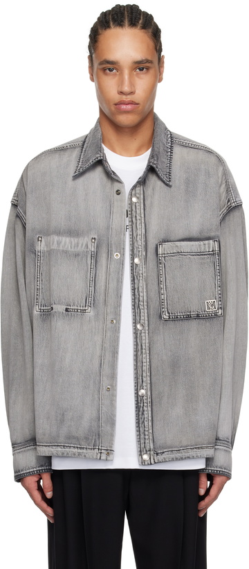 Photo: WOOYOUNGMI Gray Washed Denim Shirt