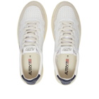 Autry Men's 01 Low Leather and Suede Sneakers in White/Navy