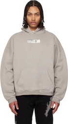 ALEXANDER DIGENOVA Gray 'Truth Serum' Shrunken Hoodie