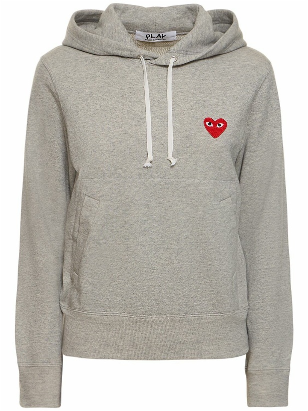 Photo: COMME DES GARÇONS PLAY - Embroidered Red Heart Jersey Hoodie