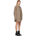 Acne Studios Brown and White Band Collar Dress