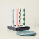 HAY Pattern Candle - Thin Stripe in Pink/Red 