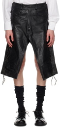 HODAKOVA Black Trouser Leather Skirt