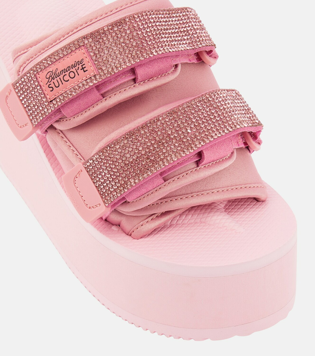 Blumarine X Suicoke Moto embellished platform slides