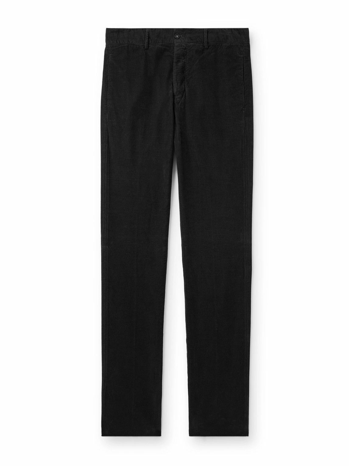 Massimo Alba - Straight-Leg Cotton-Corduroy Trousers - Black