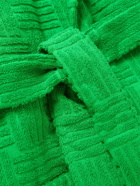 Bottega Veneta - Intrecciato Cotton-Terry Hooded Robe - Green