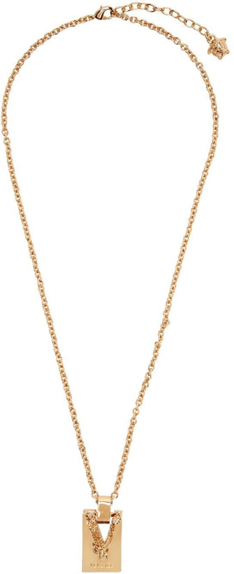 Photo: Versace Gold Barocco V Pendant Necklace