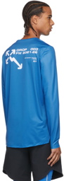 Off-White Blue Active Logo Mesh Long Sleeve T-Shirt