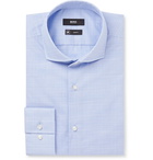 Hugo Boss - Blue Jason Slim-Fit Cutaway Collar Prince of Wales Checked Cotton Shirt - Blue