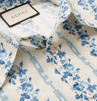 Gucci - Printed Cotton-Poplin Shirt - Men - Light blue