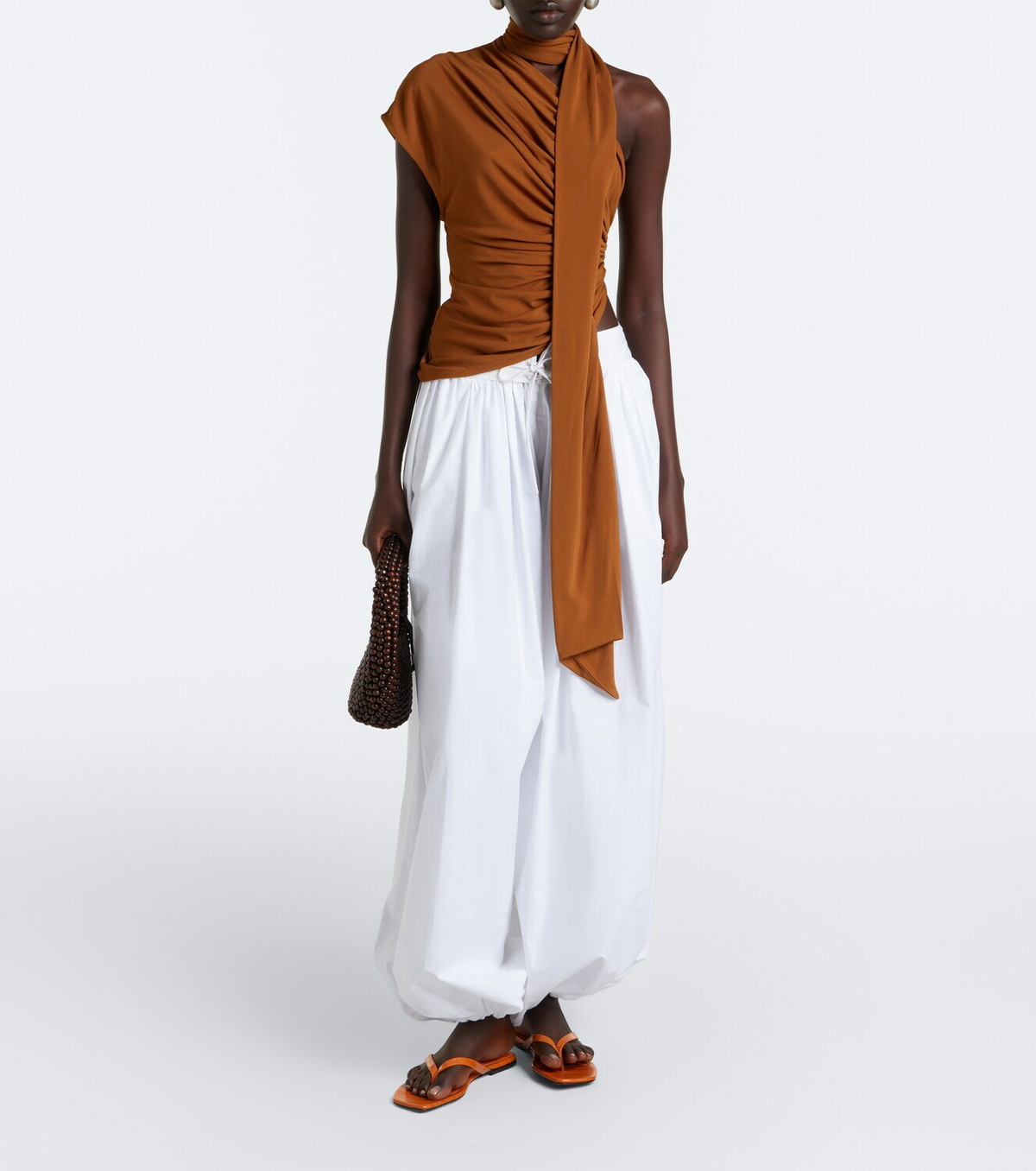 Christopher Esber Vienna draped scarf-detail jersey top