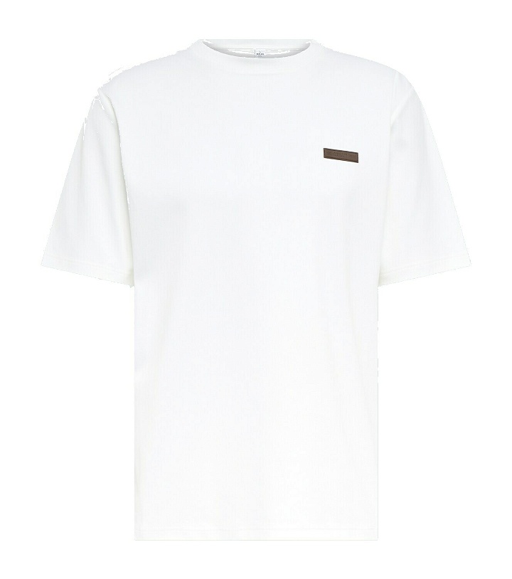 Photo: Berluti Leather-trimmed cotton T-shirt