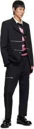 Comme des Garçons Homme Deux Navy Irregular Pin Head Blazer
