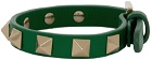 Valentino Garavani Green Leather Rockstud Bracelet
