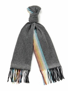 Paul Smith - Fringed Striped Cashmere Scarf