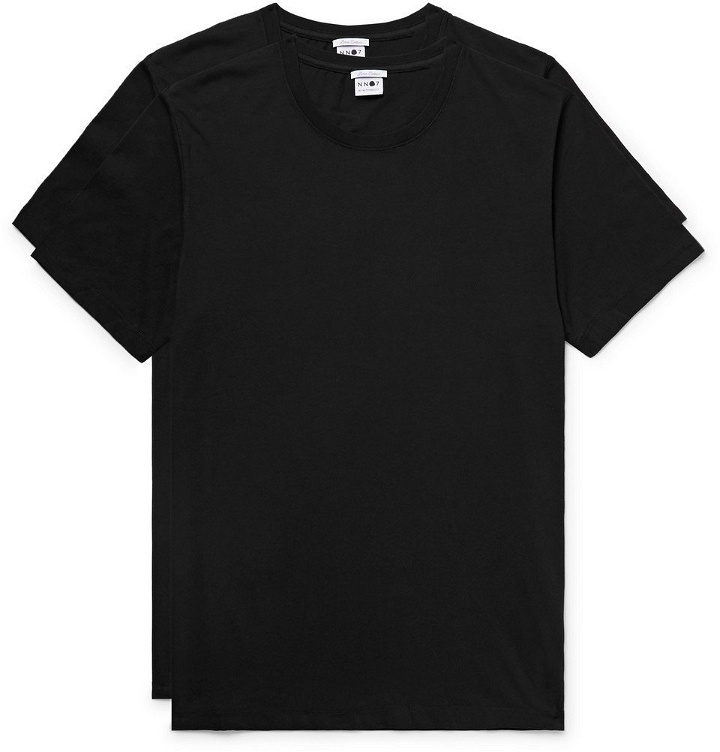 Photo: NN07 - Two-Pack Pima Cotton-Jersey T-Shirts - Black