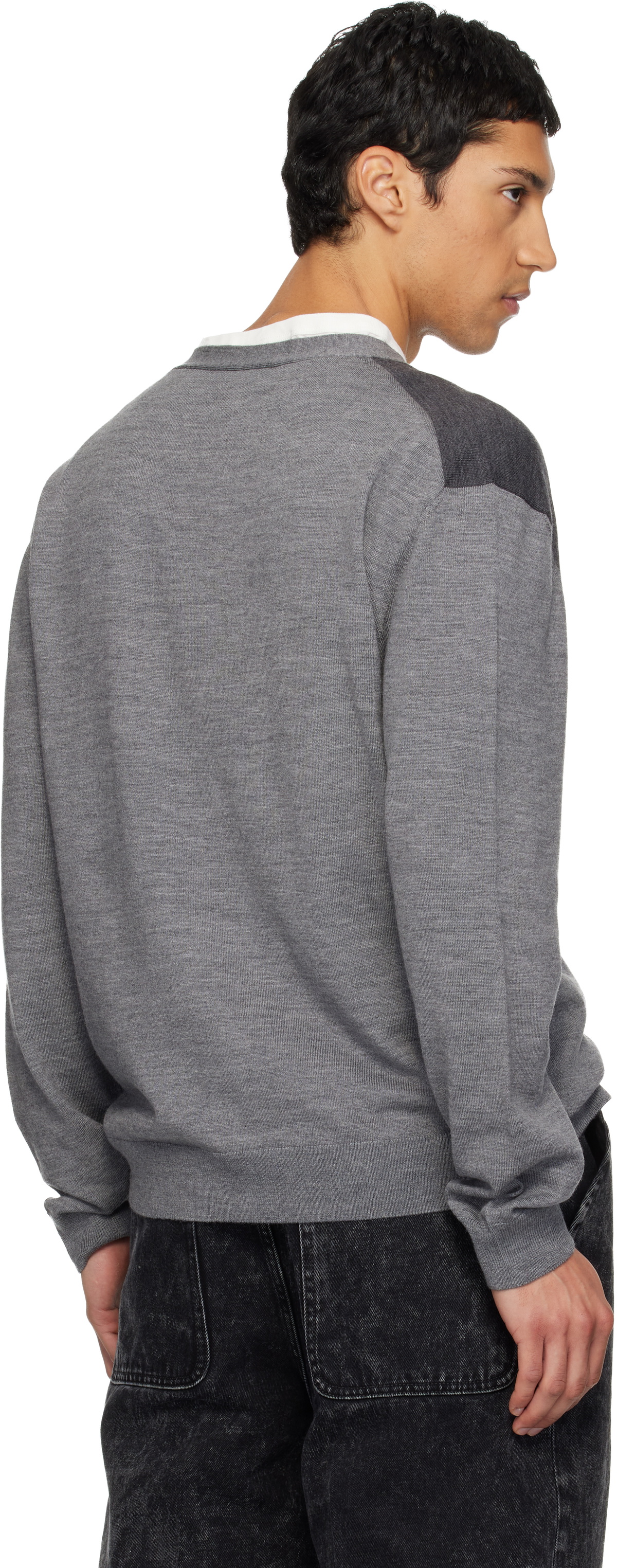 Lanvin Gray Bicolor Cardigan