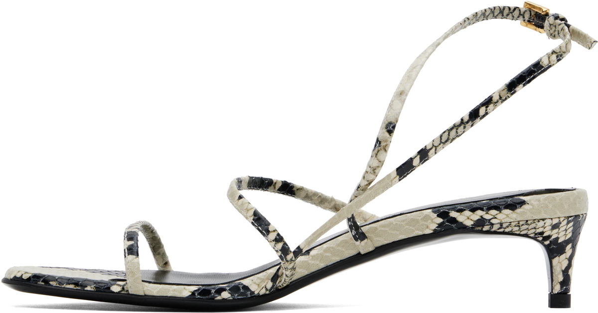 KHAITE Beige Loop Kitten Heeled Sandals Khaite
