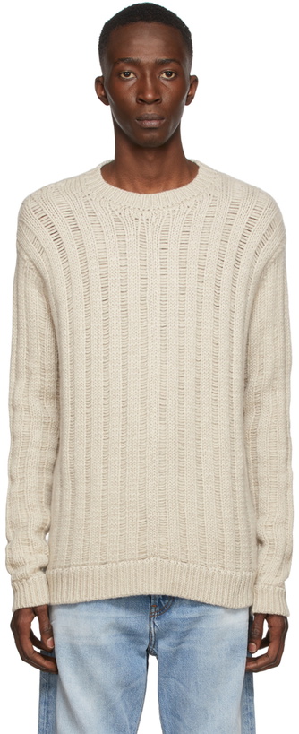 Photo: The Elder Statesman Beige Solid Drop Sweater