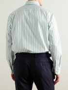 Brioni - Striped Cotton-Poplin Shirt - Green