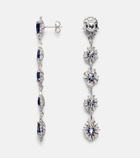 Suzanne Kalan 18kt white gold drop earrings with sapphires and diamonds