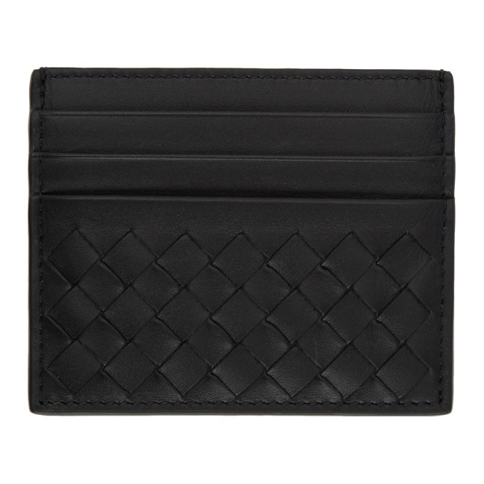 Photo: Bottega Veneta Black Classic Intrecciato Card Holder