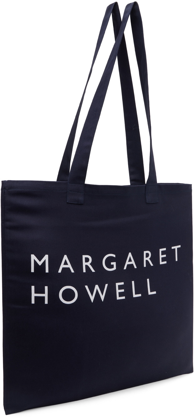 Margaret Howell Navy Printed Tote