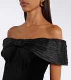 Rixo Chime off-shoulder cotton velvet top