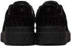 Balmain Black Suede Monogram B-Court Sneakers