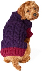 LISH Purple Medium Wool Cable Wilmot Sweater