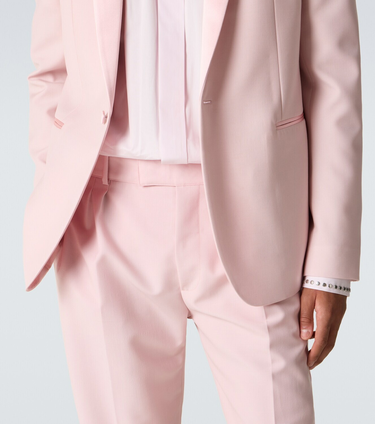 McQueen Silk-trimmed wool and mohair slim pants