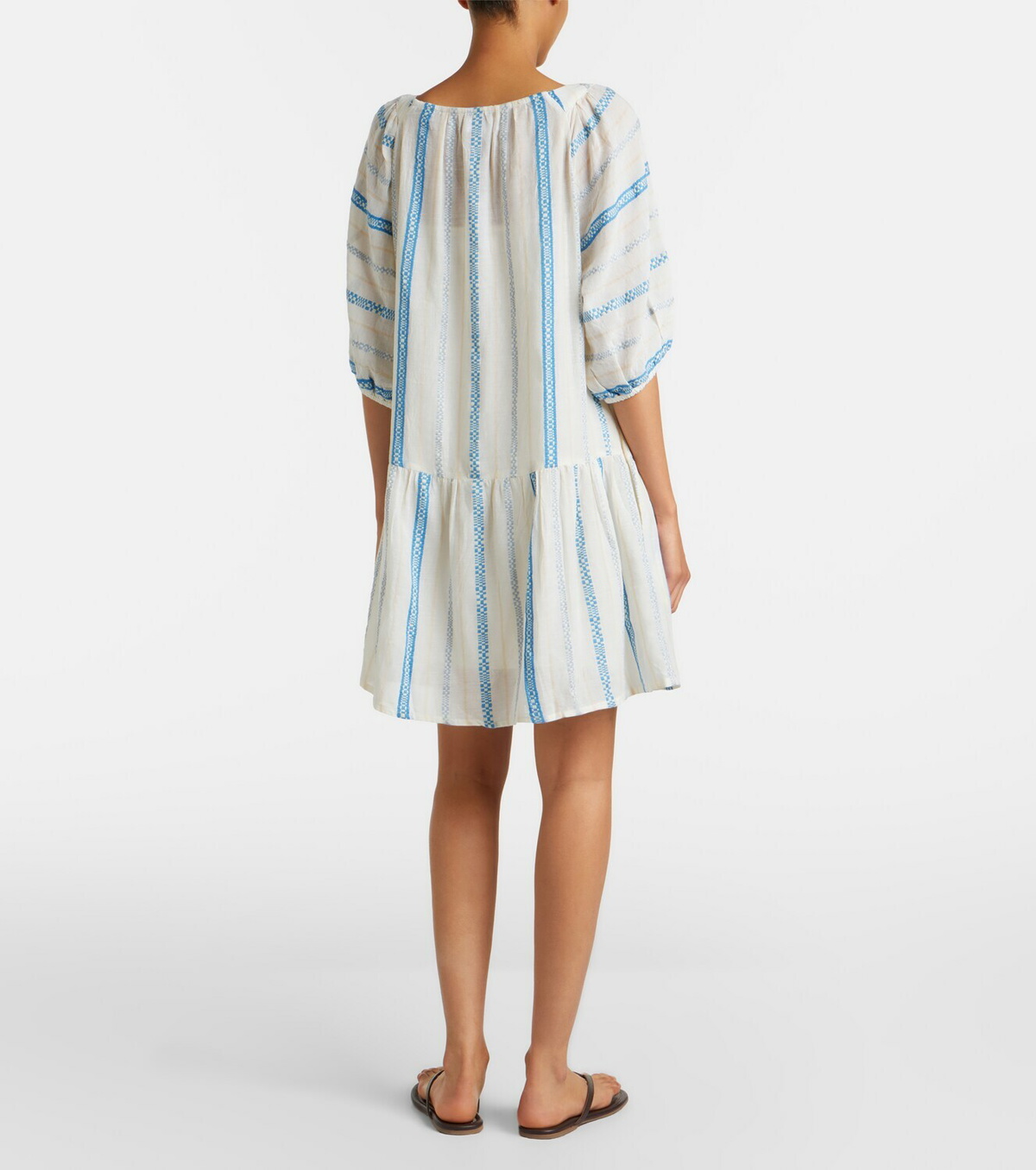 Velvet Selita tiered cotton jacquard minidress