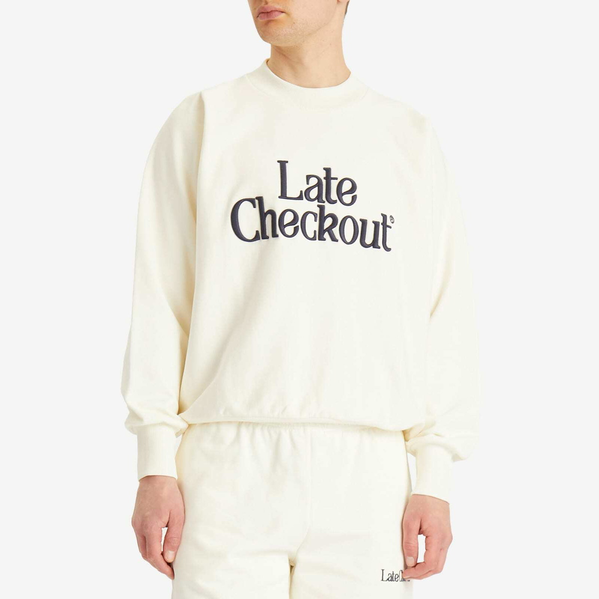 Late Checkout Men's Crewneck Sweatshirt in White