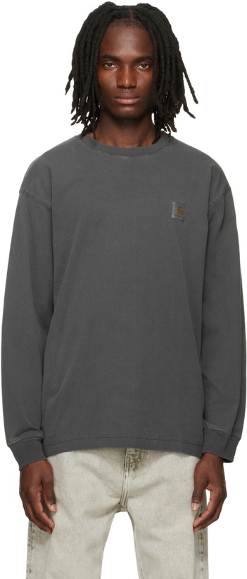 Photo: Carhartt Work In Progress Gray Long Sleeve Nelson T-shirt