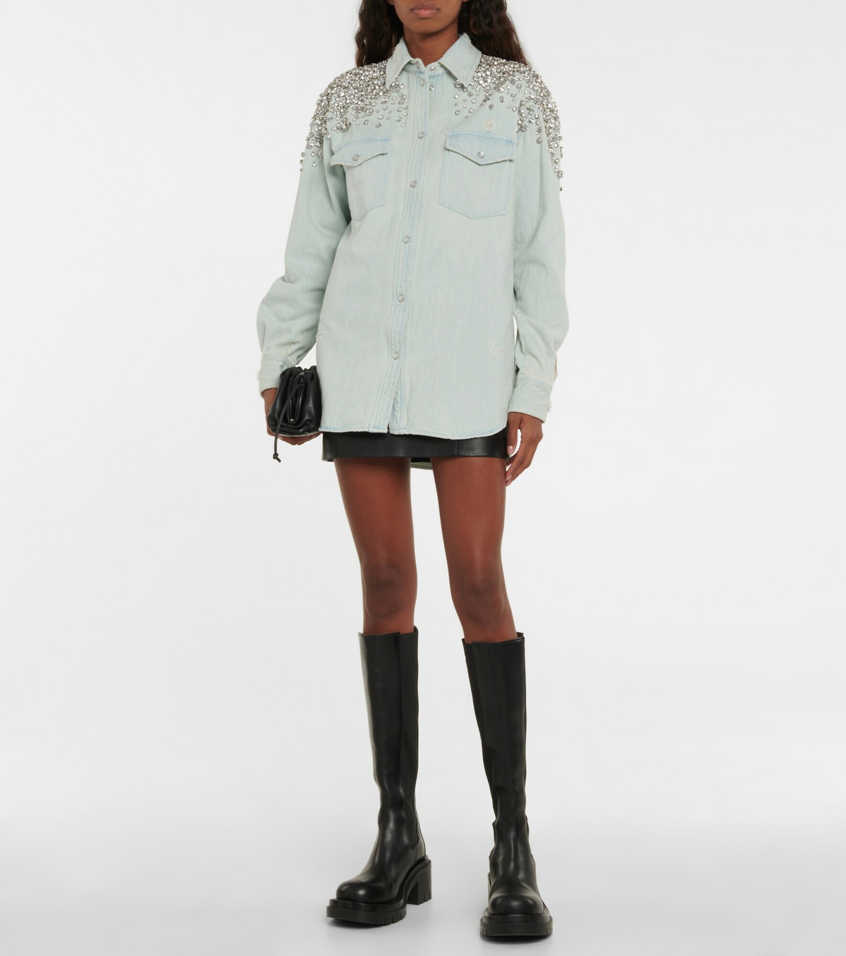 Golden Goose - Embellished denim shirt Golden Goose Deluxe Brand