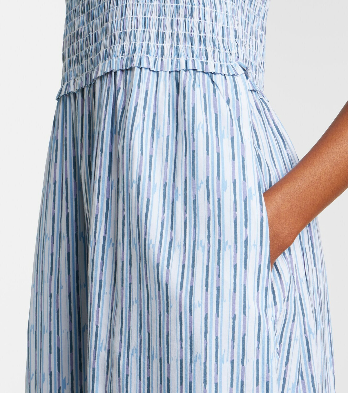 Velvet Senara striped cotton-blend maxi dress