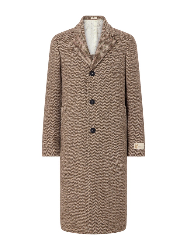 Photo: Massimo Alba - Mercury Herringbone Virgin Wool Coat - Neutrals