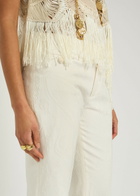 Etro Embroidered Slim-leg Trousers Ivory