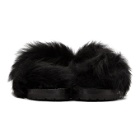 Sacai Black Lamb Fur Sandals
